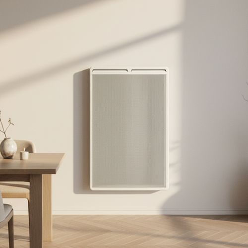Radiateur Panneau rayonnant Vertical LCD Aluminium Blanc 1500W LOGAN