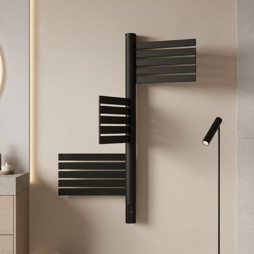 Sèche-serviettes pivotant LCD Sans fluide Noir 500W FELICE