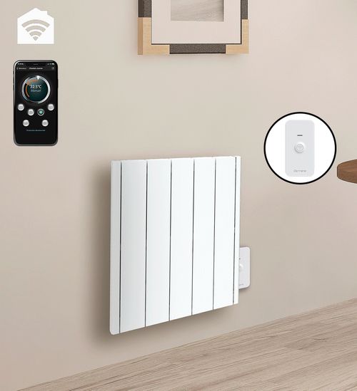Radiateur électrique LCD céramique blanc 1000W JADA connecté