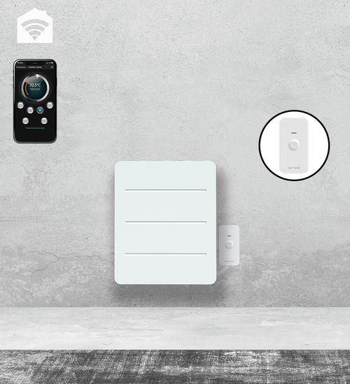 Radiateur électrique LCD céramique + film blanc 1000W YOX connecté