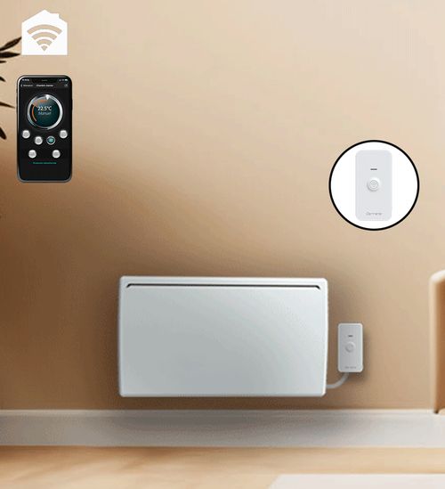 Radiateur électrique LCD céramique blanc 1500W UNO connecté