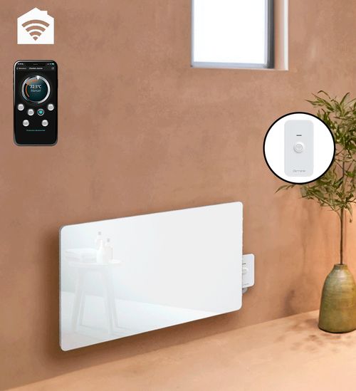 Radiateur panneau rayonnant LCD aluminium blanc 2000W KLAAS connecté