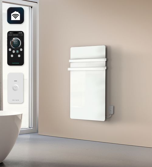 Sèche-serviettes LCD sans fluide blanc 1000W SILAM Connecté