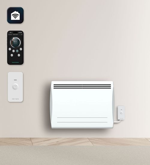 Radiateur électrique LCD céramique blanc 1000W NATA Connecté