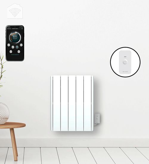 Radiateur électrique LCD fonte blanc 1000W JEYO Connecté