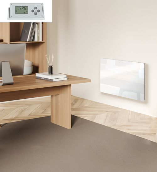 Radiateur Panneau rayonnant LCD Aluminium Blanc 1000W KLAAS