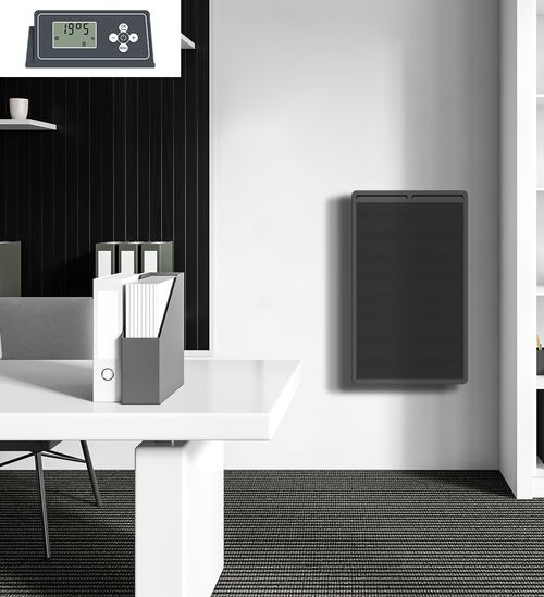 Radiateur Panneau Rayonnant Vertical LCD Aluminium Gris Anthracite 1500W LOGAN VERTICAL