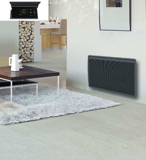 Radiateur Panneau rayonnant Tactile Aluminium Gris Anthracite 1500W LOGAN