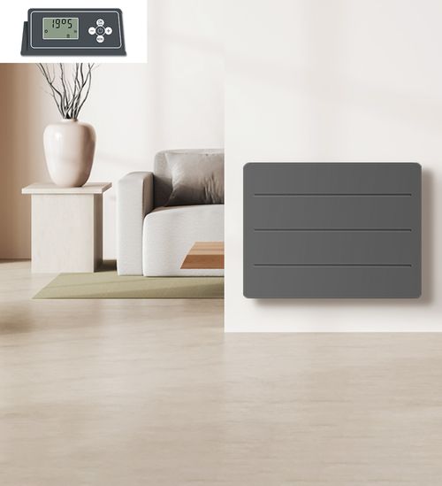 Radiateur Électrique LCD Céramique + film Gris Anthracite 2000W YOX