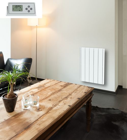 Radiateur Électrique LCD Céramique Blanc 1000W JADA