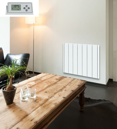 Radiateur Électrique LCD Céramique Blanc 1500W JADA