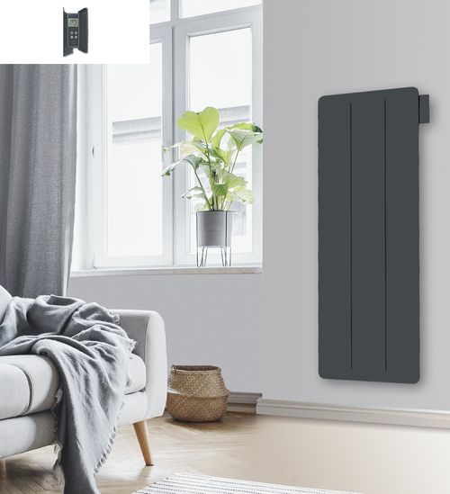 Radiateur Électrique Vertical LCD Céramique Gris Anthracite 1500W YOX VERTICAL